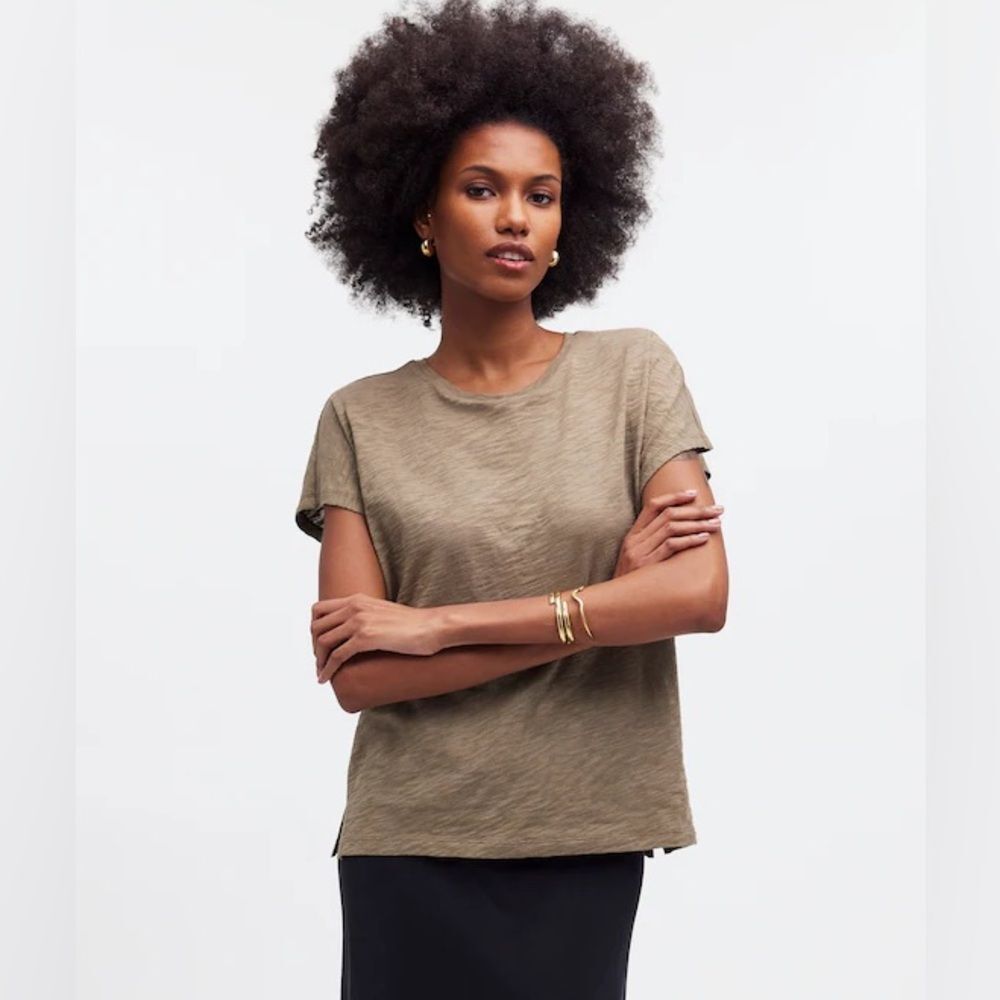 77/ Madewell np760 Dolman-Sleeve Crewneck Tee in Slub
